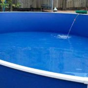 Completed above ground pool vinyl liner installation